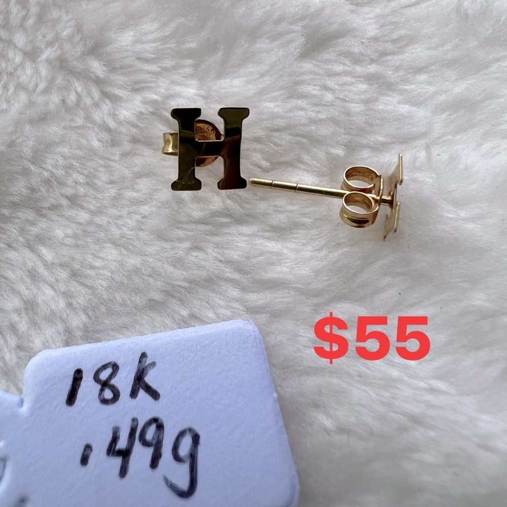 18k Saudi Real Gold Earrings